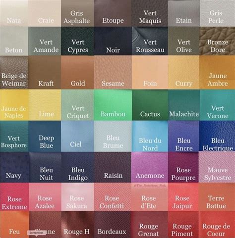 hermes evercolour|hermes leather color chart.